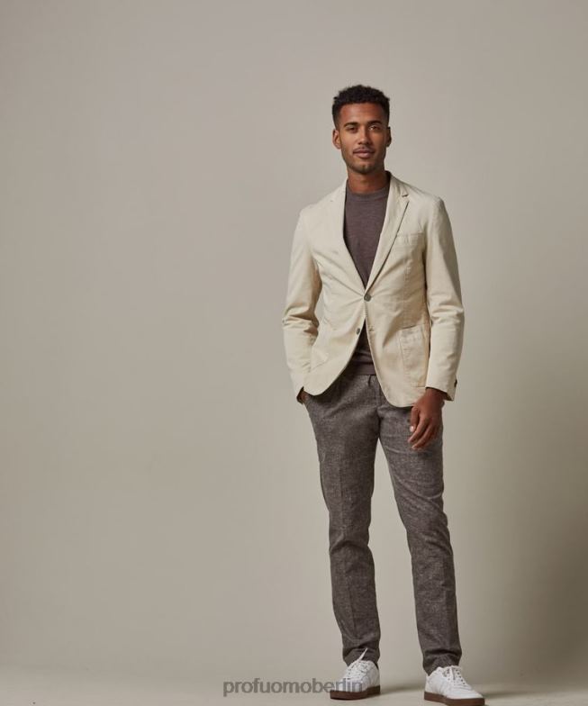Kleidung de Profuomo Männer Stückgefärbte Jacke Beige BR442423