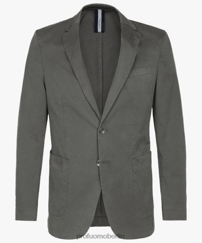 Kleidung de Profuomo Männer Stückgefärbte Jacke Grün BR442422