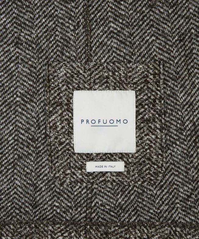 Kleidung de Profuomo Männer Strickjacke mit Fischgrätenmuster braun BR442416