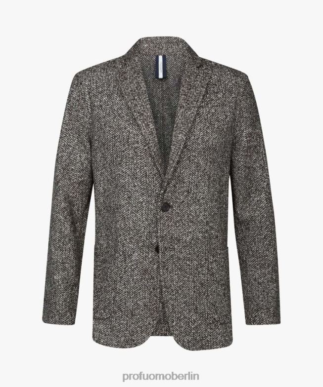 Kleidung de Profuomo Männer Strickjacke mit Fischgrätenmuster braun BR442416