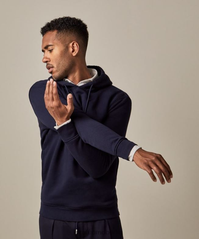 Kleidung de Profuomo Männer Kapuzenpullover Marine BR442301