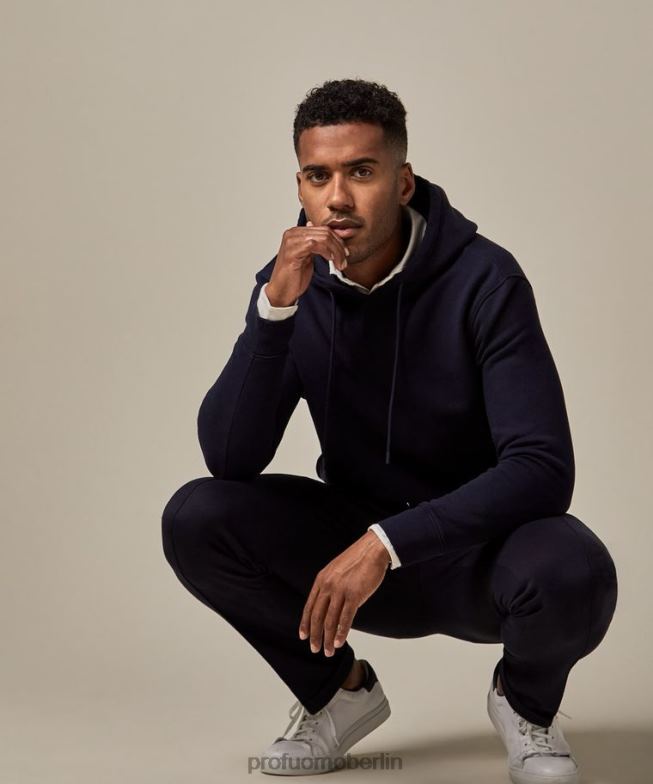 Kleidung de Profuomo Männer Kapuzenpullover Marine BR442301