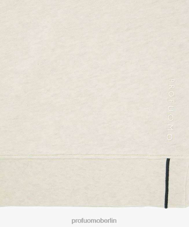 Kleidung de Profuomo Männer Melange-Kapuzenpullover Beige BR442299