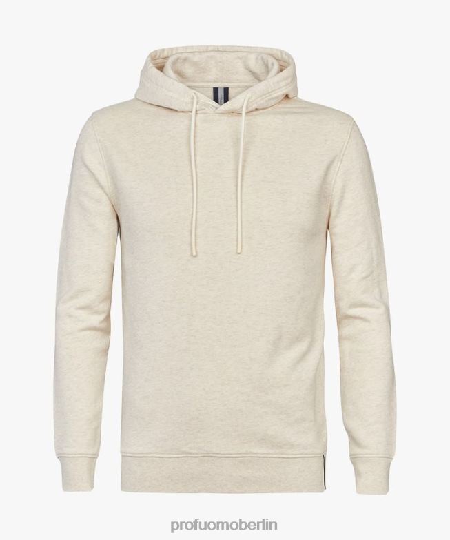 Kleidung de Profuomo Männer Melange-Kapuzenpullover Beige BR442299
