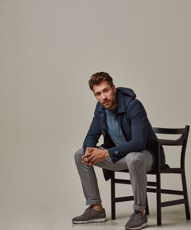 Kleidung de Profuomo Männer Flexmantel Marine BR442408