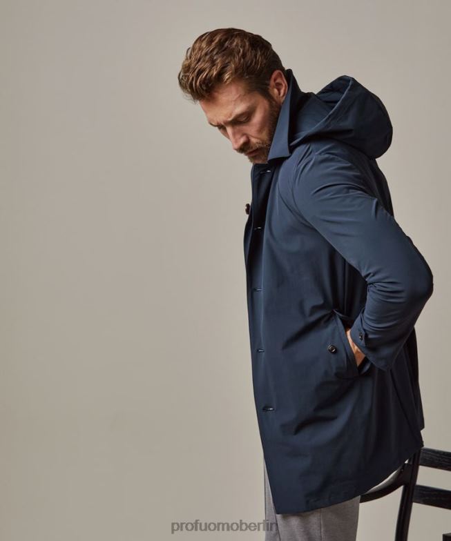 Kleidung de Profuomo Männer Flexmantel Marine BR442408