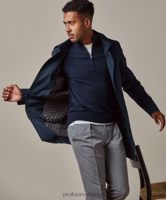 Kleidung de Profuomo Männer Magnet-Regenmantel Marine BR442404