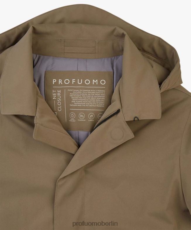 Kleidung de Profuomo Männer Magnet-Regenmantel Taupe BR442395