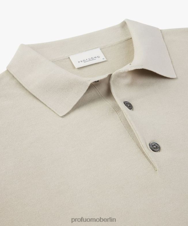 Kleidung de Profuomo Männer Cooles Baumwollpolo Beige BR442193