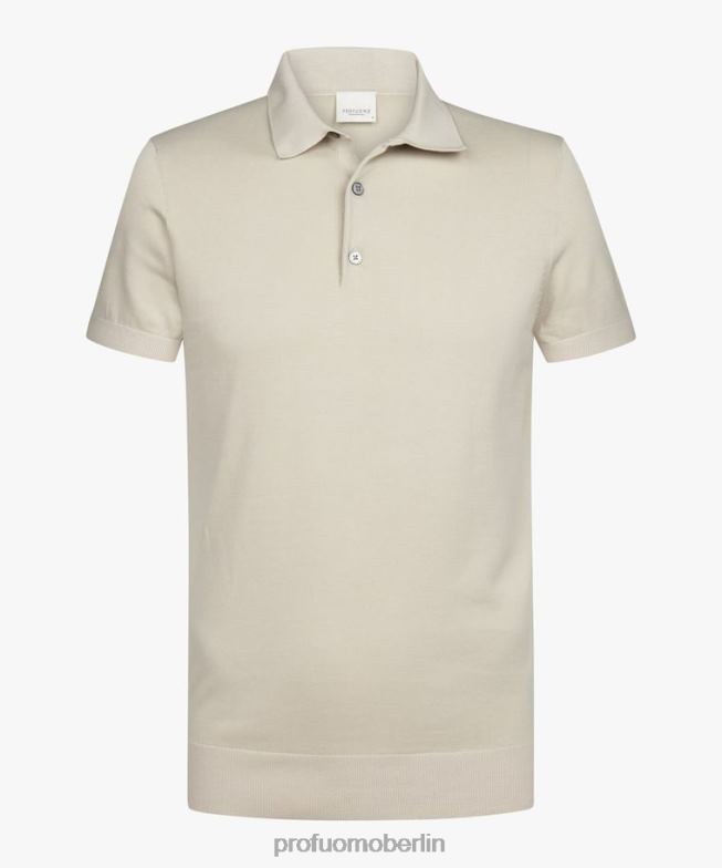 Kleidung de Profuomo Männer Cooles Baumwollpolo Beige BR442193