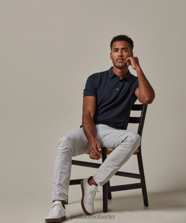 Kleidung de Profuomo Männer Cooles Baumwollpolo Marine BR442191