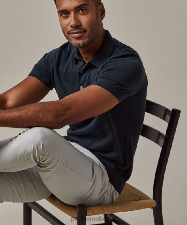 Kleidung de Profuomo Männer Cooles Baumwollpolo Marine BR442191