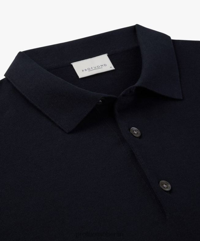 Kleidung de Profuomo Männer Cooles Baumwollpolo Marine BR442191