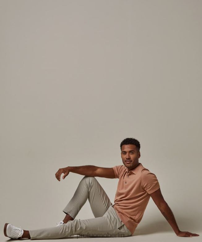 Kleidung de Profuomo Männer Cooles Baumwollpolo orange BR442195