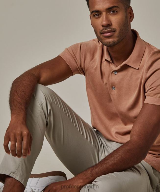 Kleidung de Profuomo Männer Cooles Baumwollpolo orange BR442195