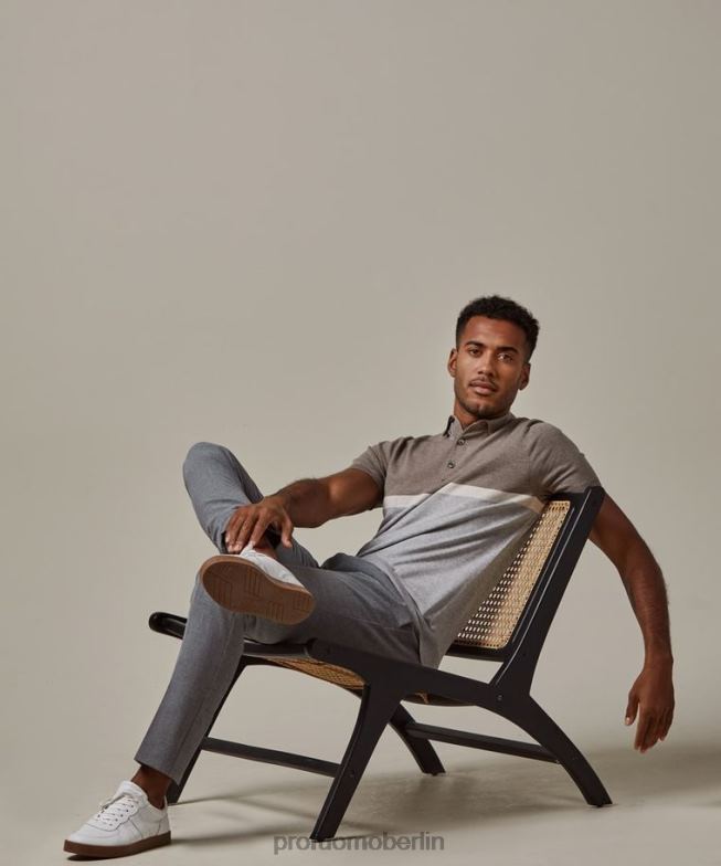 Kleidung de Profuomo Männer Farbblock-Polo Beige BR442196