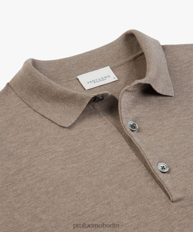 Kleidung de Profuomo Männer Farbblock-Polo Beige BR442196