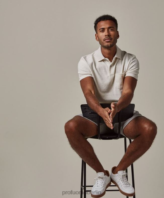 Kleidung de Profuomo Männer Frottee-Polo Beige BR442199