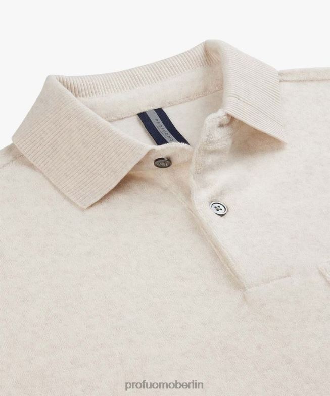 Kleidung de Profuomo Männer Frottee-Polo Beige BR442199