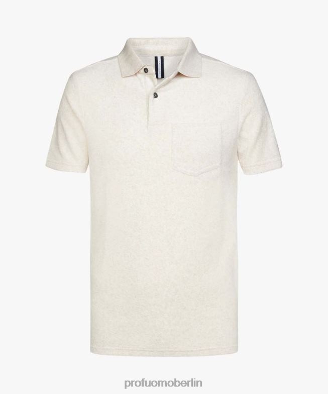 Kleidung de Profuomo Männer Frottee-Polo Beige BR442199