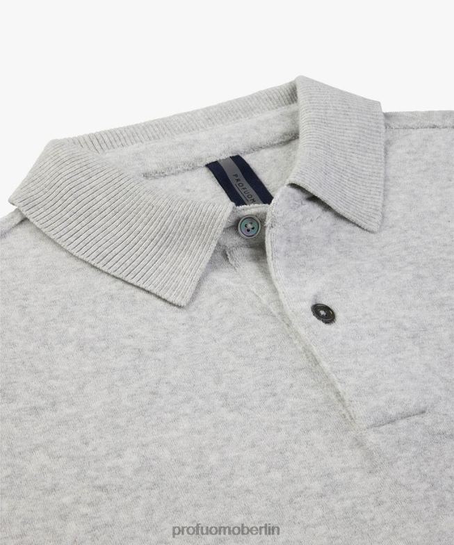 Kleidung de Profuomo Männer Frottee-Polo grau BR442200