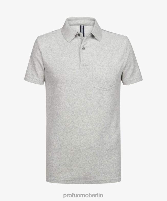 Kleidung de Profuomo Männer Frottee-Polo grau BR442200