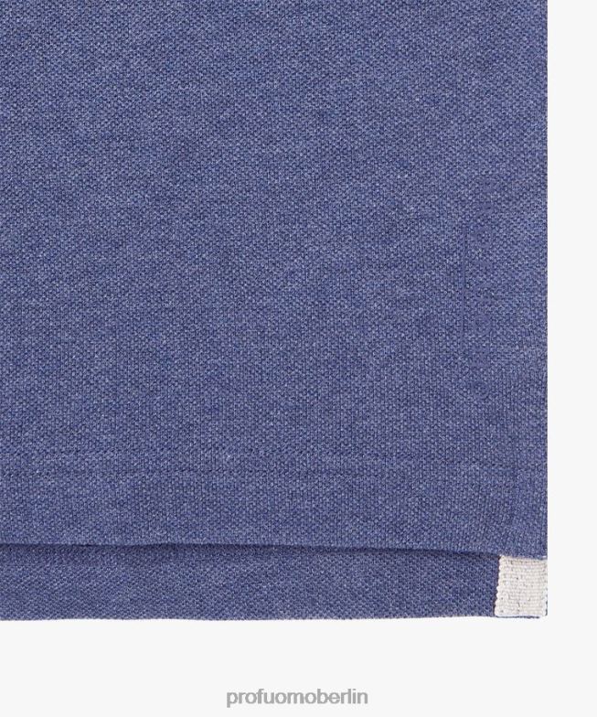 Kleidung de Profuomo Männer Melange-Piqué-Polo Indigo BR442194