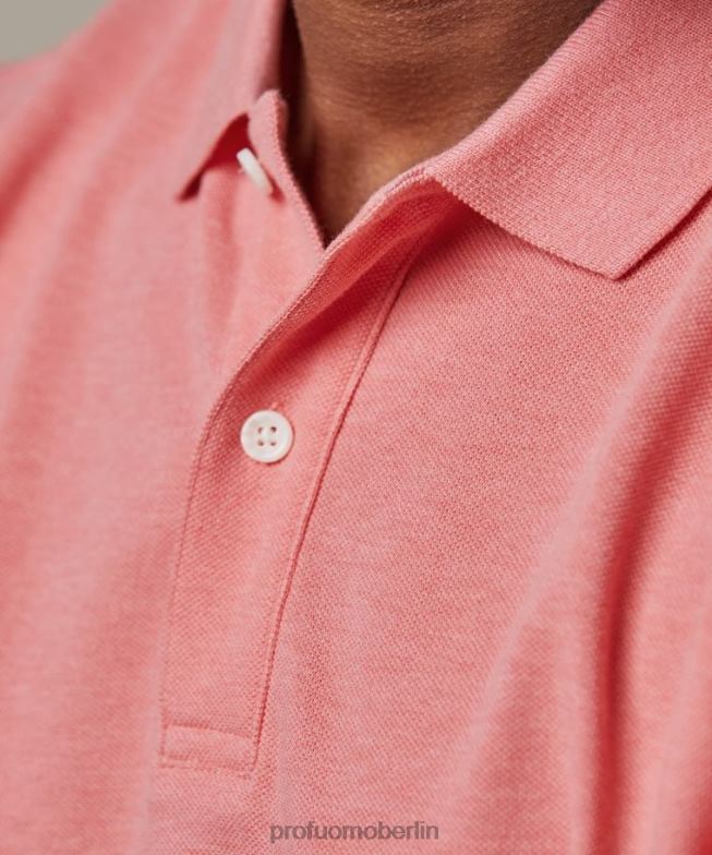 Kleidung de Profuomo Männer Melange-Piqué-Polo Rosa BR442206