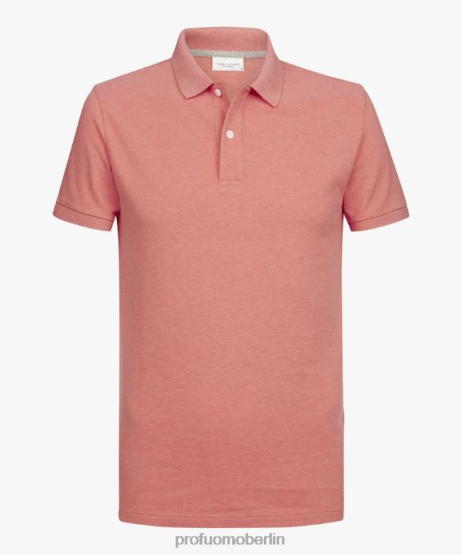 Kleidung de Profuomo Männer Melange-Piqué-Polo Rosa BR442206