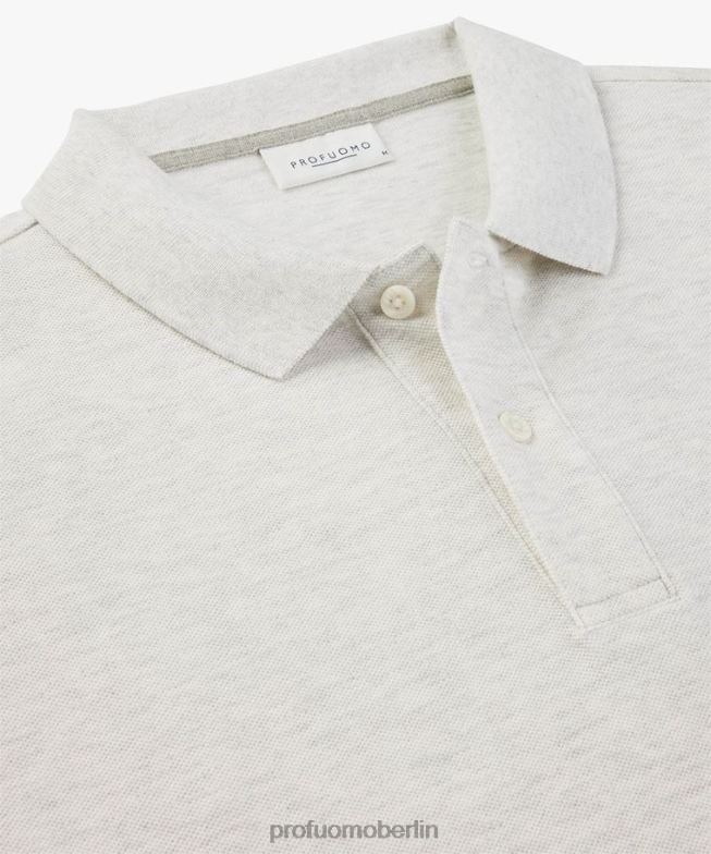 Kleidung de Profuomo Männer Melange-Piqué-Polo grau BR442189