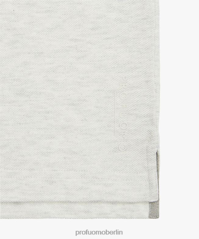 Kleidung de Profuomo Männer Melange-Piqué-Polo grau BR442189