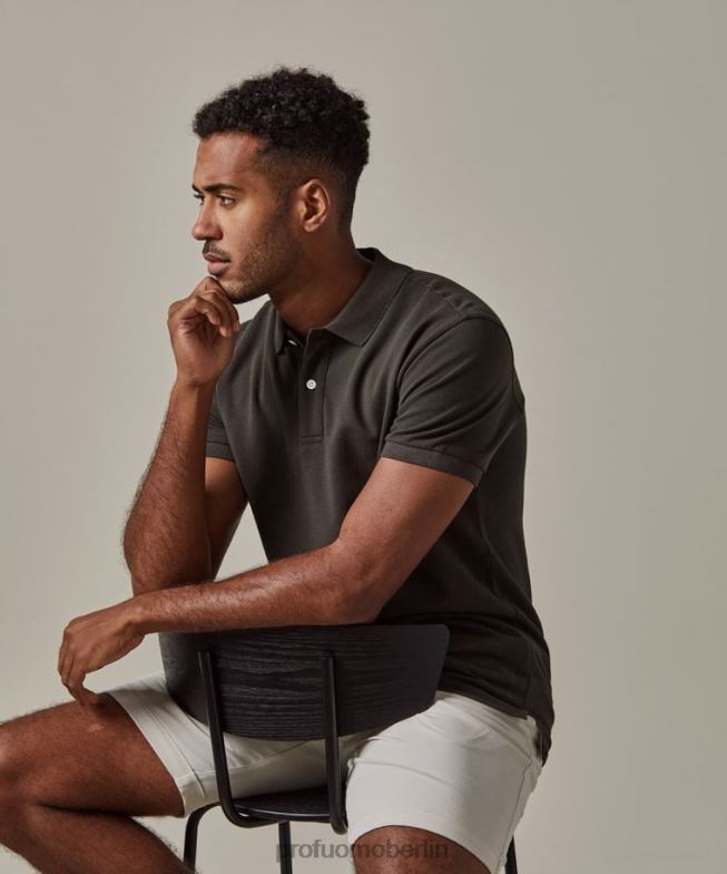 Kleidung de Profuomo Männer Piqué-Polo Armee BR442190