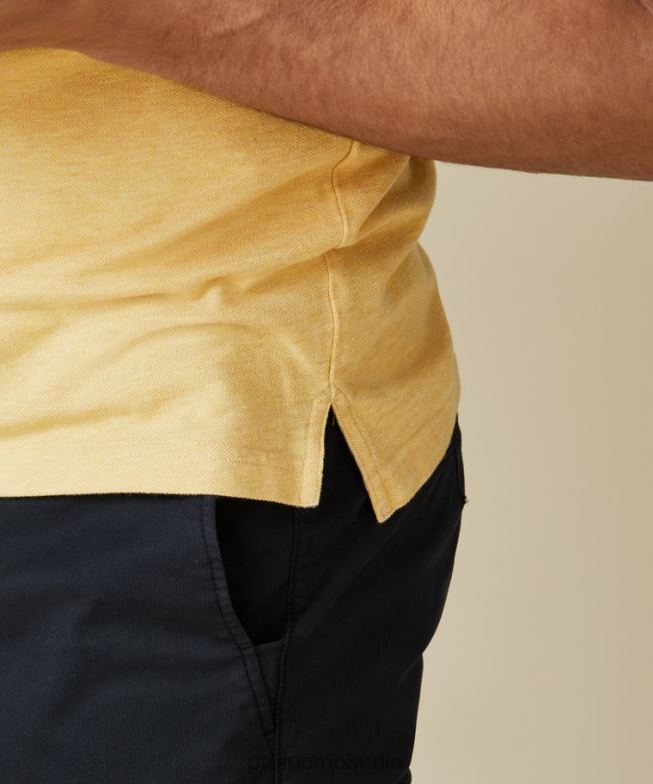 Kleidung de Profuomo Männer Piqué-Polo Gelb BR442172