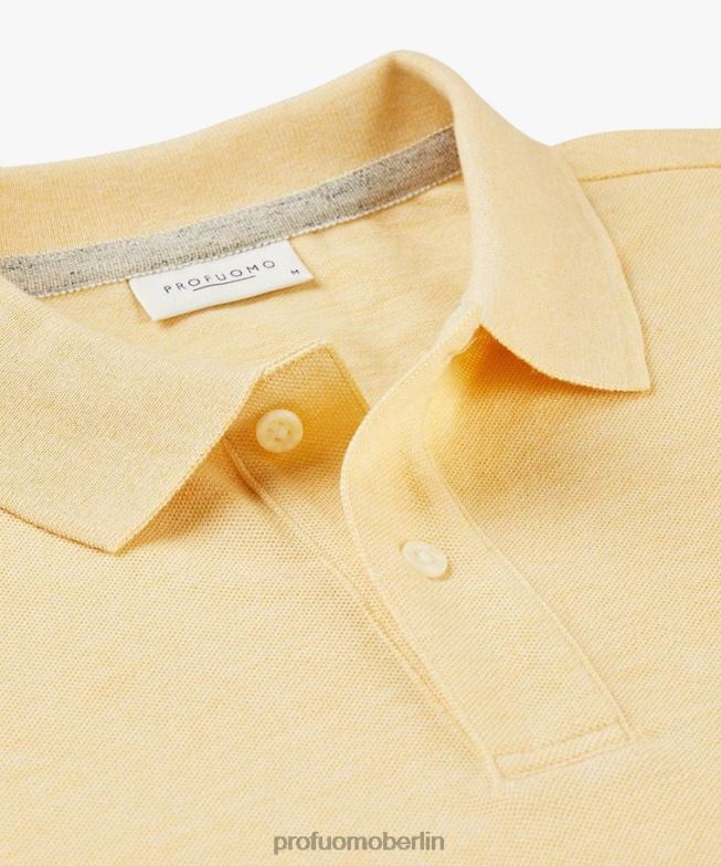 Kleidung de Profuomo Männer Piqué-Polo Gelb BR442172