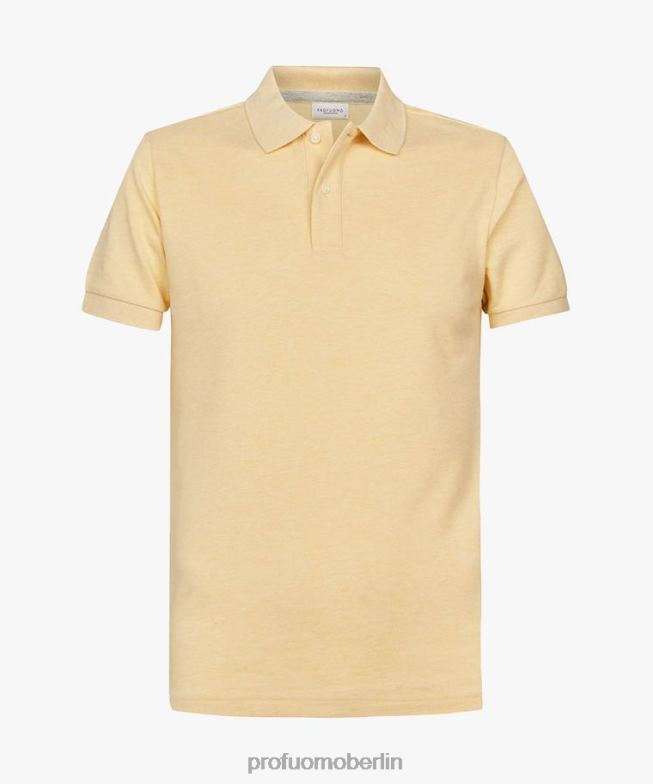 Kleidung de Profuomo Männer Piqué-Polo Gelb BR442172