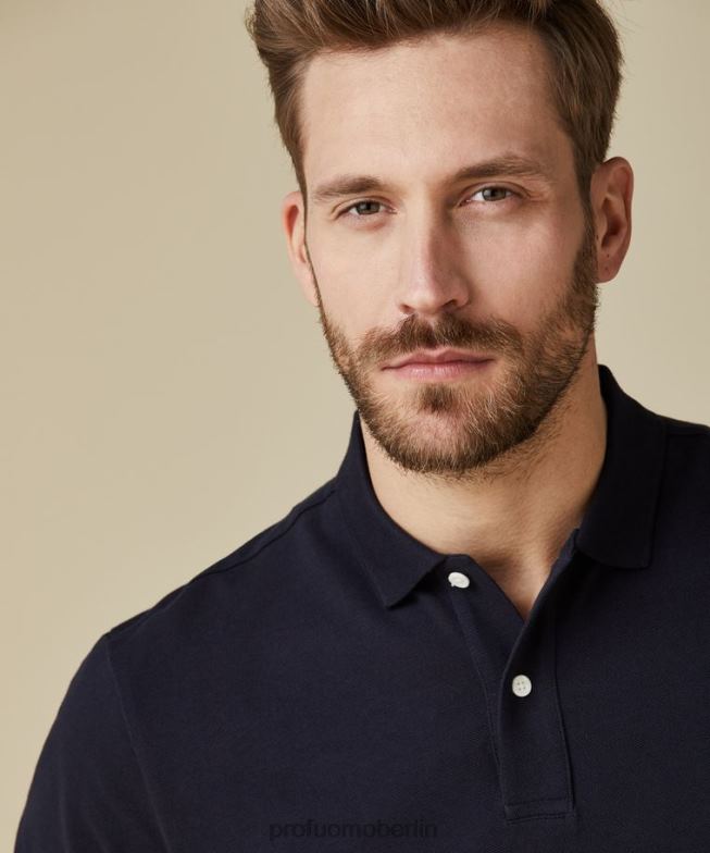 Kleidung de Profuomo Männer Piqué-Polo Marine BR442204