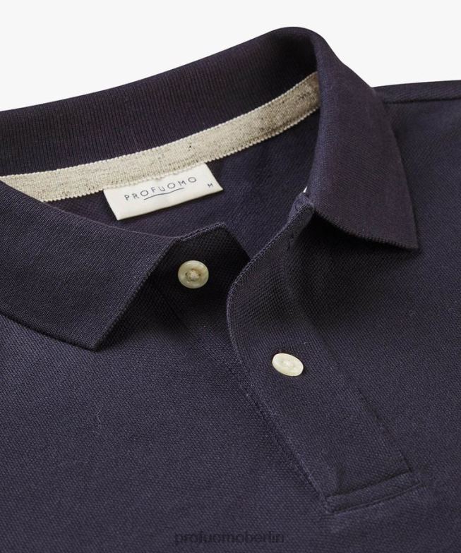 Kleidung de Profuomo Männer Piqué-Polo Marine BR442204