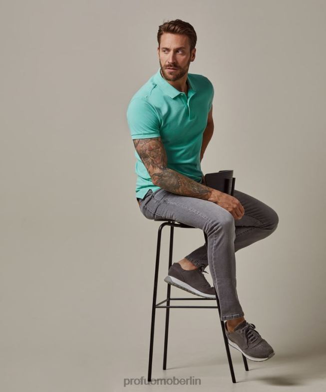 Kleidung de Profuomo Männer Piqué-Polo Minze BR442175