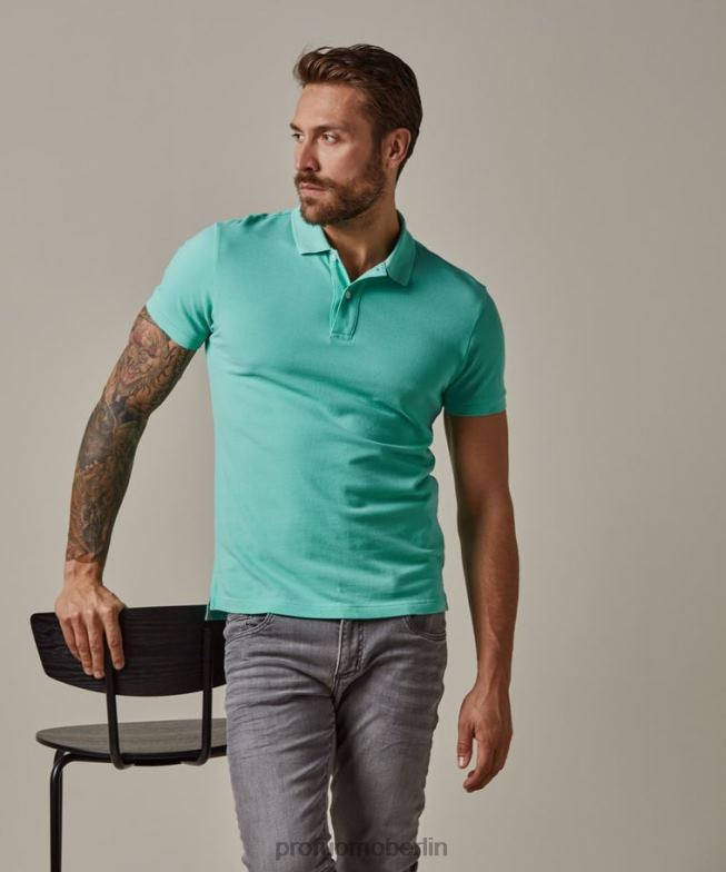 Kleidung de Profuomo Männer Piqué-Polo Minze BR442175