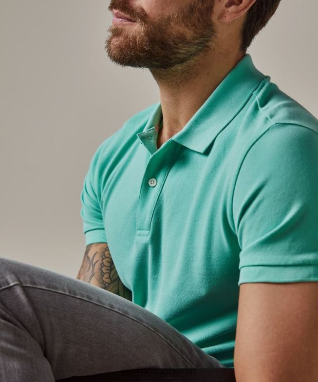 Kleidung de Profuomo Männer Piqué-Polo Minze BR442175