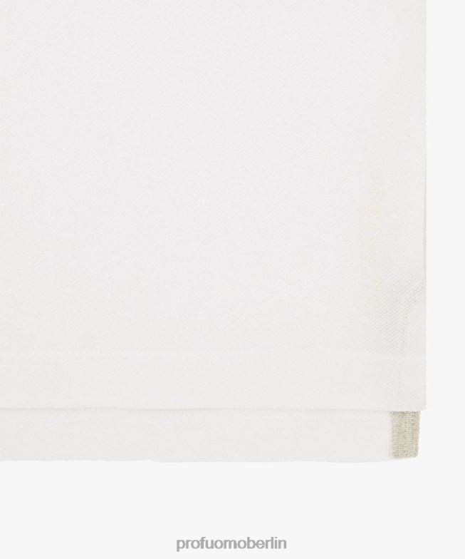 Kleidung de Profuomo Männer Piqué-Polo Weiß BR442176