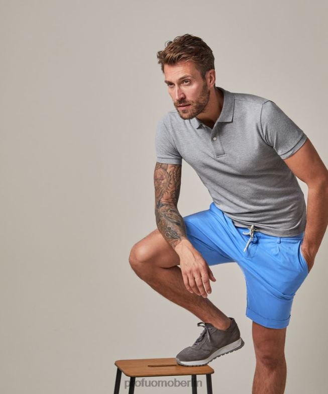 Kleidung de Profuomo Männer Piqué-Polo grau BR442187