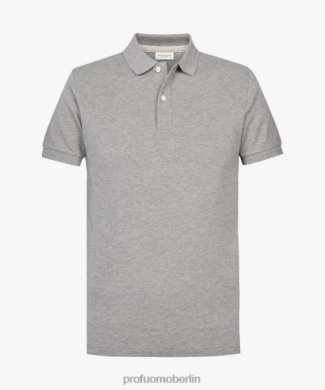 Kleidung de Profuomo Männer Piqué-Polo grau BR442187