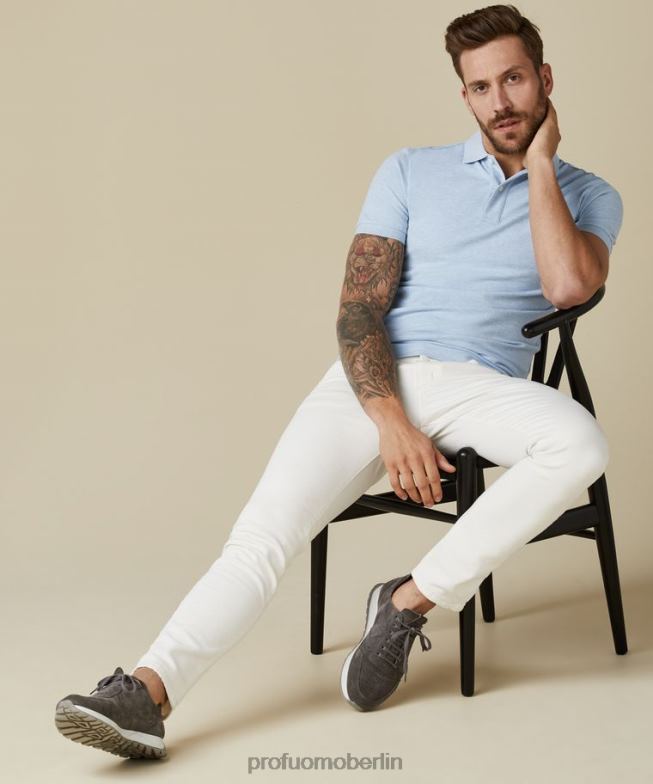 Kleidung de Profuomo Männer Piqué-Polo hellblau BR442205