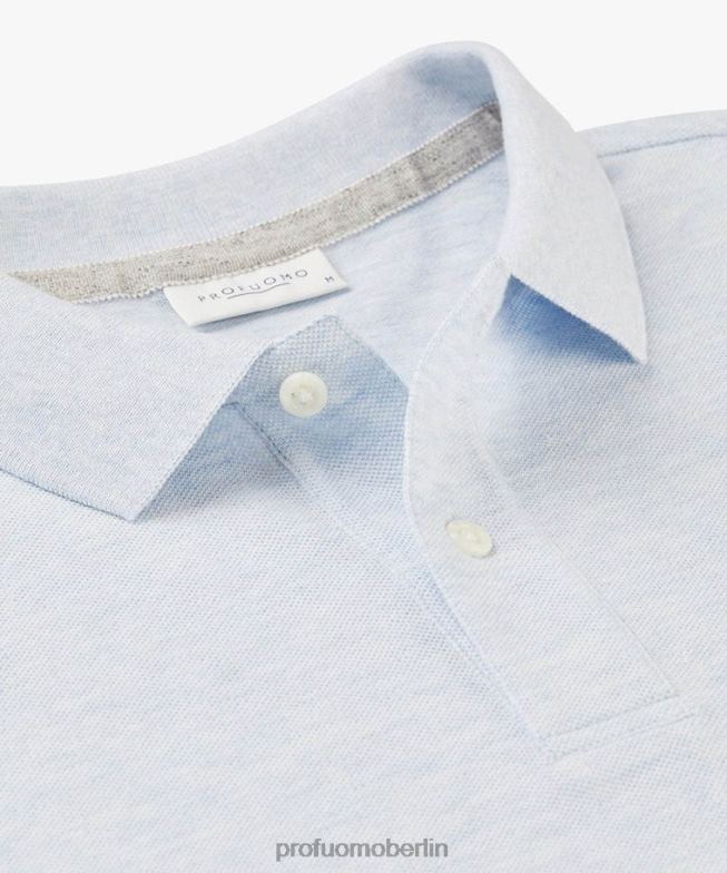 Kleidung de Profuomo Männer Piqué-Polo hellblau BR442205
