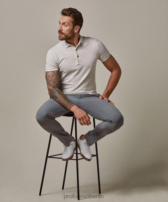 Kleidung de Profuomo Männer Stretch-Polo Beige BR442201