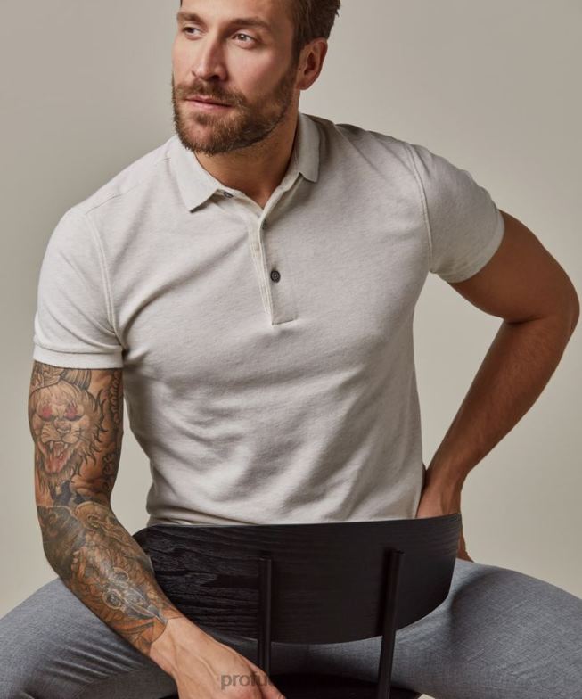 Kleidung de Profuomo Männer Stretch-Polo Beige BR442201