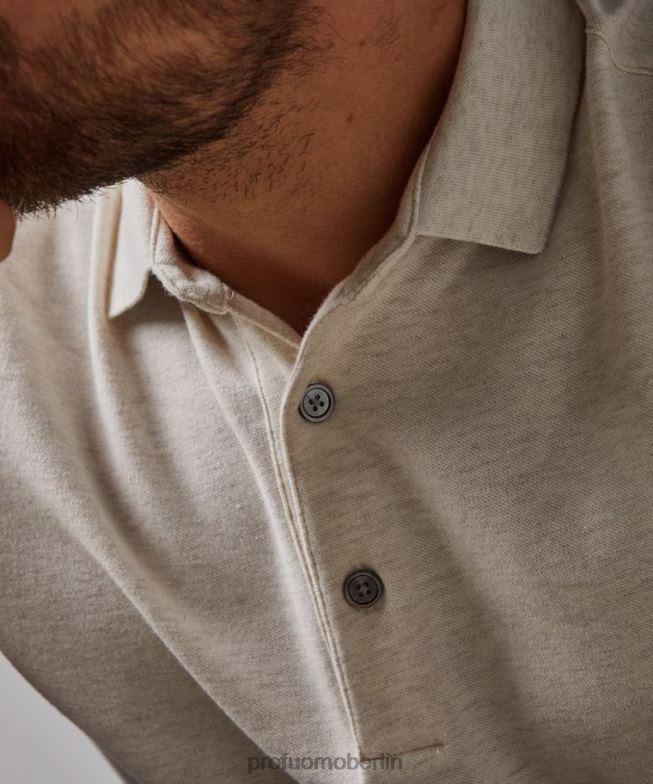 Kleidung de Profuomo Männer Stretch-Polo Beige BR442201