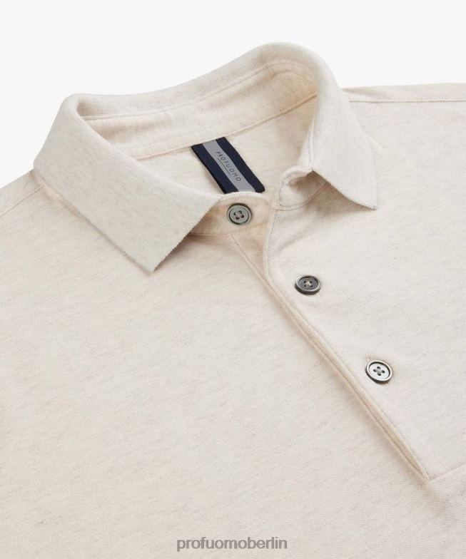 Kleidung de Profuomo Männer Stretch-Polo Beige BR442201