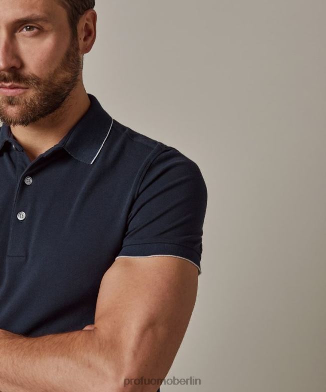 Kleidung de Profuomo Männer Stretch-Polo Marine BR442188